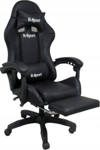 Fotel R-Sport Fotel Gamingowy K4 R-Sport CZARNY z podnóżkiem+masażer 1