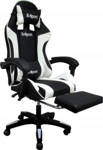 Fotel R-Sport Fotel Gamingowy K4 R-Sport BIAŁO-CZARNY z podnóżkiem+masażer 1
