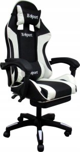 Fotel R-Sport Fotel Gamingowy K4 R-Sport BIAŁO-CZARNY z podnóżkiem+masażer 2