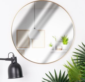 Lustro Vilde Lustro ścienne złote okrągłe 50 cm 2