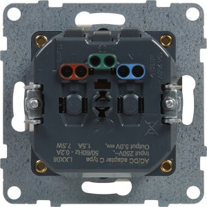 Legrand Gniazdo płaskie 2P+Z - 16 A - z USB Typ - C - 1,5 A - zaciski automatyczne - z przesłoną, BIAŁY SUNO 1