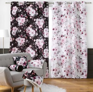 Douceur d`Interieur Zasłona na przelotkach, welurowa, w duże kwiaty, 140 x 240 cm, 1 sztuka 3