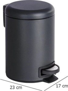 Kosz na śmieci Wenko Kosz łazienkowy LEMAN MATT, pojemnik na śmieci, 3 l, WENKO 2