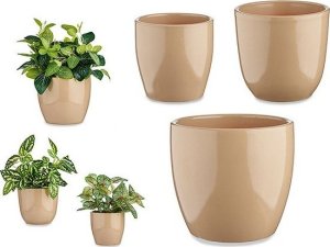 Ibergarden Zestaw doniczek ceramicznych, okrągłych, zwężana podstawa, 3 sztuki 1