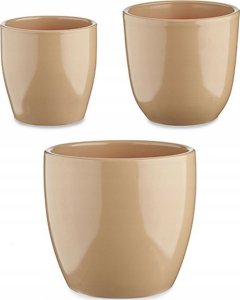 Ibergarden Zestaw doniczek ceramicznych, okrągłych, zwężana podstawa, 3 sztuki 2