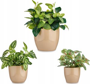 Ibergarden Zestaw doniczek ceramicznych, okrągłych, zwężana podstawa, 3 sztuki 3