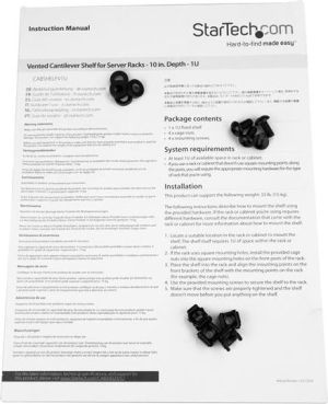 StarTech Półka 19" 1U Czarna (CABSHELFV1U) 3