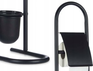 Berilo Metalowy stojak na papier toaletowy i szczotkę FRESHY z bambusowymi elementami 3