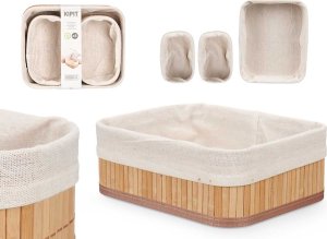 Kipit Koszyki do łazienki bambusowe VIVID, 3 sztuki 1