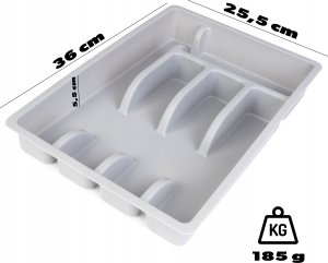Kadax KADAX Wkład Do Szuflady Plastikowy Organizer Na sztućce Kuchenny Szary 3