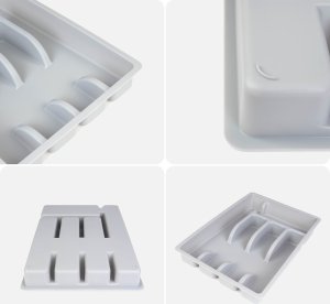 Kadax KADAX Wkład Do Szuflady Plastikowy Organizer Na sztućce Kuchenny Szary 9