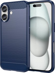 Hurtel Etui silikonowe Carbon Case do iPhone 16 - niebieskie 1