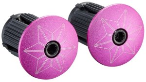 Supacaz Super Sticky Kush - Star Fade - Neon Pink + Pink Plugs pasek na kierownicę z wtyczkami 3