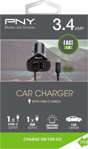 Ładowarka PNY 3.4 A  (P-DC-TC-K01-04-RB) 3