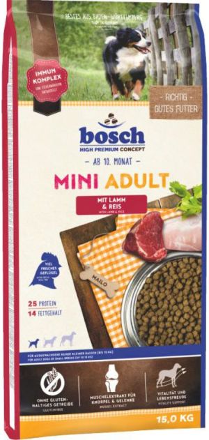 Bosch Tiernahrung Mini Adult Lamm & Reis - Jagnięcina i ryż 15kg 1