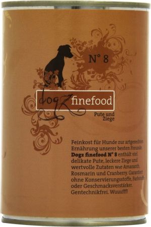 Dogz Finefood N.08 Indyk i koza puszka 800g 1