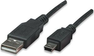 Kabel USB Manhattan USB2.0 4,5m A/Mini-B (302388) 1
