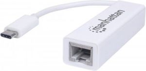Karta sieciowa Manhattan USB-C - LAN (RJ45) Biały (507585) 1