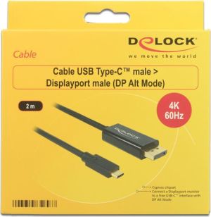 Kabel USB Delock USB-C - DisplayPort 2 m Czarny (85256) 2