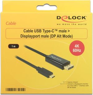 Kabel USB Delock USB-C - DisplayPort 1 m Czarny (85255) 2
