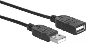 Kabel USB Manhattan USB-A - USB-A 1 m Czarny (308519) 2