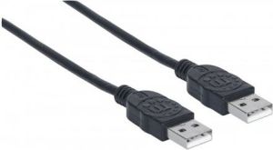 Kabel USB Manhattan USB-A - USB-A 1 m Czarny (353892) 2