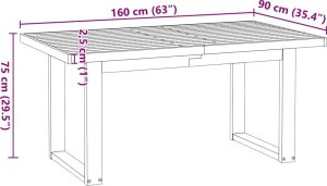 vidaXL Stół jadalny, NOAIN, 160x90x75 cm, lite drewno sosnowe 9
