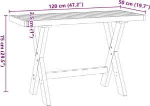 Biurko vidaXL Brązowe 120 cm x 50 cm 9