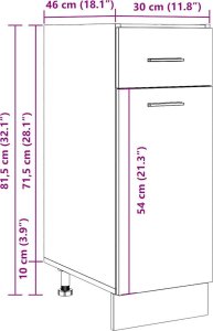 vidaXL Szafka z szufladą, stare drewno, 30x46x81,5 cm 12