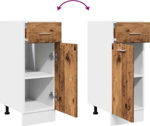 vidaXL Szafka z szufladą, stare drewno, 30x46x81,5 cm 7