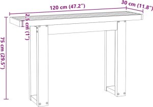 vidaXL Stolik konsolowy, NOAIN, 120x30x75 cm, lite drewno sosnowe 9