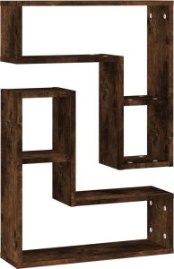 vidaXL Półki ścienne, 2 szt., przydymiony dąb, 50x15x50 cm 2