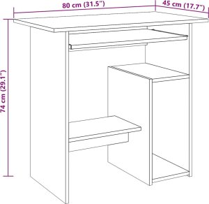 Biurko vidaXL Dąb Artisan 80 cm x 45 cm 10