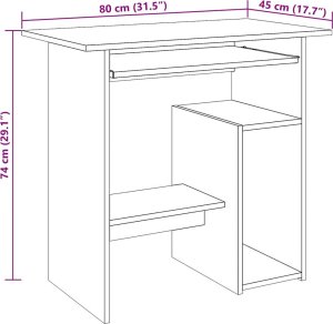 Biurko vidaXL Brązowe 80 cm x 45 cm 10