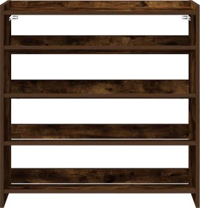 vidaXL vidaXL Półka na buty, przydymiony dąb, 80x25x81 cm 4