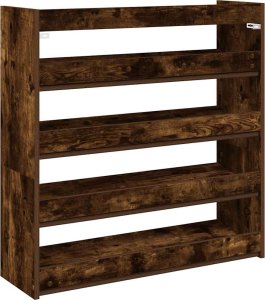 vidaXL vidaXL Półka na buty, przydymiony dąb, 80x25x81 cm 6