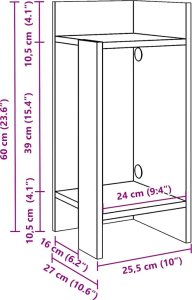 vidaXL vidaXL Stoliki boczne 2 szt. z półką, białe, 25,5x27x60 cm 8