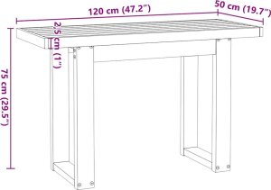 Biurko vidaXL Brązowe 120 cm x 50 cm 9
