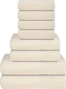 vidaXL vidaXL 8-cz. zestaw ręczników, kremowy, 360 g/m2, bawełna 100% 1