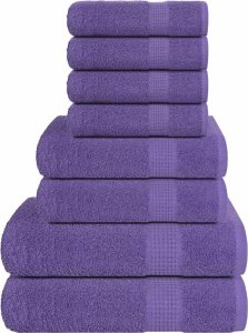 vidaXL vidaXL 8-cz. zestaw ręczników, fioletowy, 360 g/m2, bawełna 100% 1