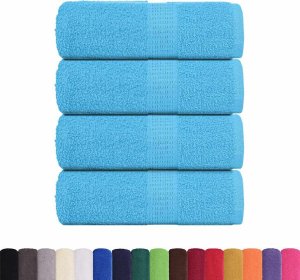 vidaXL vidaXL Ręczniczki, 4 szt., turkusowe, 30x30 cm, bawełna 100% 2