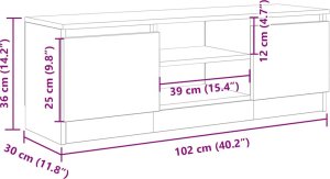 vidaXL Szafka TV, stare drewno, 102x30x36 cm 10