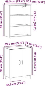 vidaXL vidaXL Komoda z szafką ścienną, stare drewno 10