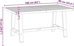 vidaXL Stół jadalny, NOAIN, 160x90x75 cm, lite drewno sosnowe 9