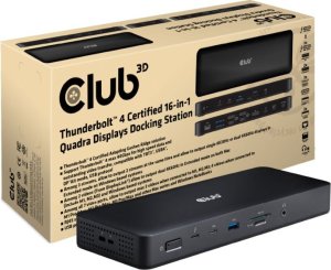 Stacja/replikator Club 3D Club3D Dokovací stanice 16v1 ThunderBolt 4, (2xThunderbolt, 3xDP, 2xHDMI, 3xUSB, RJ45, SD-TF Karta, 1xUSB-C, 150W PD) 4