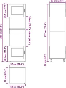 vidaXL Szafki do piekarnika, 2 szt., Porto, stare drewno 12