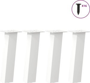 vidaXL Nogi do stolika kawowego, 4 szt., biale, 30 cm, stal 1