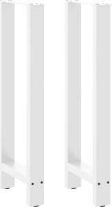 vidaXL Nogi do stolika kawowego, białe, 2 szt., 40x(100-101) cm, stal 1