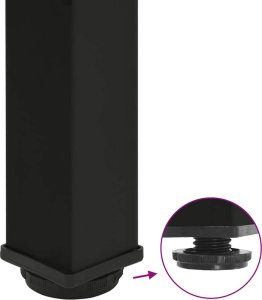 vidaXL Nogi do stolika kawowego, 4 szt., czarne, 30-32 cm, stal 9