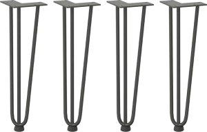 vidaXL Nogi do stołu Hairpin, 4 szt., antracyt, 42 cm, lita stal 2